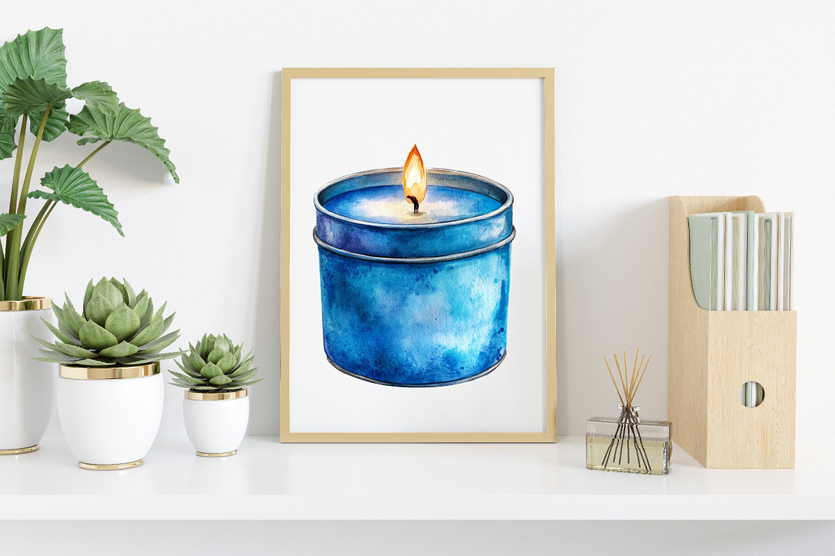 Watercolor Blue Cozy Spa Day Clipart, an Illustration by Canvas Craft (Photo 4 of 7)
