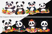 Picnic Panda Clipart, a Graphic by Artnoy (Thumbnail 2 of 5)