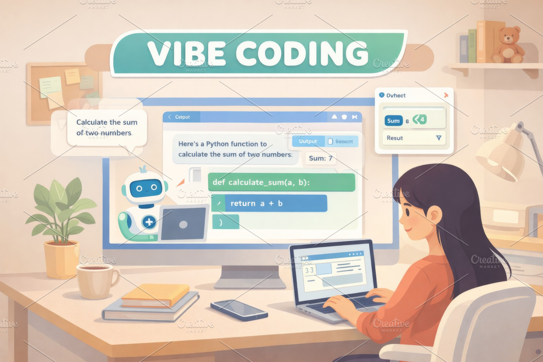 Vibe coding lesson with children learning in educational setting, a Photo by Dvoevnore photos