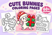 Cute Bunnies Coloring Pages Vol. 1, an Animal Illustration by Inkivelle Studio (Thumbnail 1 of 3)