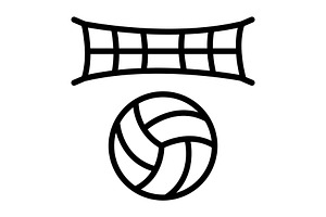 Volleyball black icon, an Outline Icon by Creative priyanka