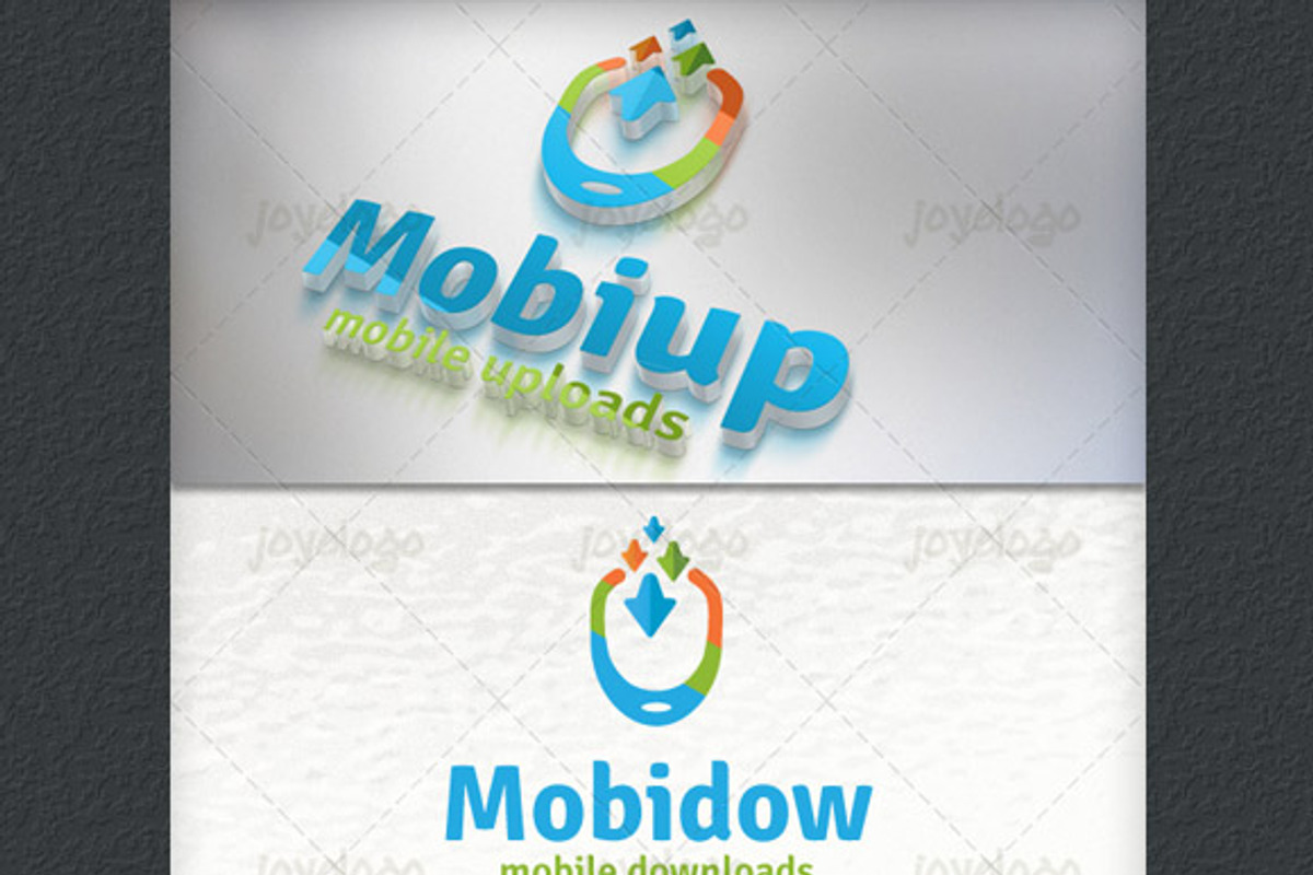 Arrows Download Upload Mobile Logo, a Branding & Logo Template by joyologo (Photo 2 of 3)