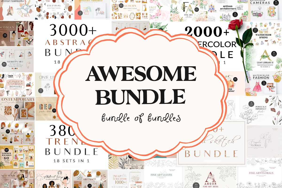 WHOLE SHOP BUNDLE 12500+, an Object Illustration by Kaya Fonts (Photo 1 of 8)
