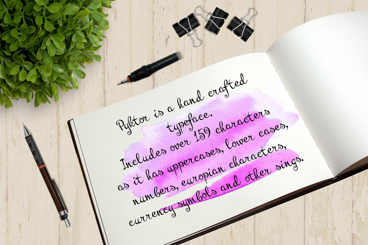 Pyktor script font preview 6