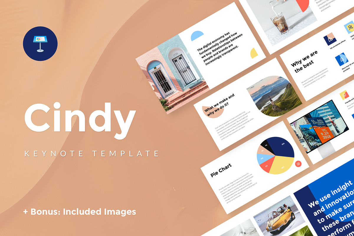 Cindy - Creative Keynote Template, a Presentation Template by Vladislav Muslakov (Photo 1 of 14)