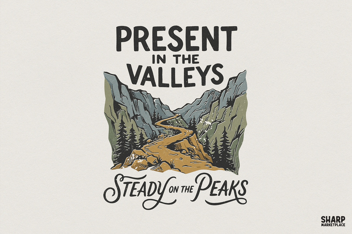 Present In The Valleys Steady On, an Illustration by SharpMarketplace (Photo 1 of 4)