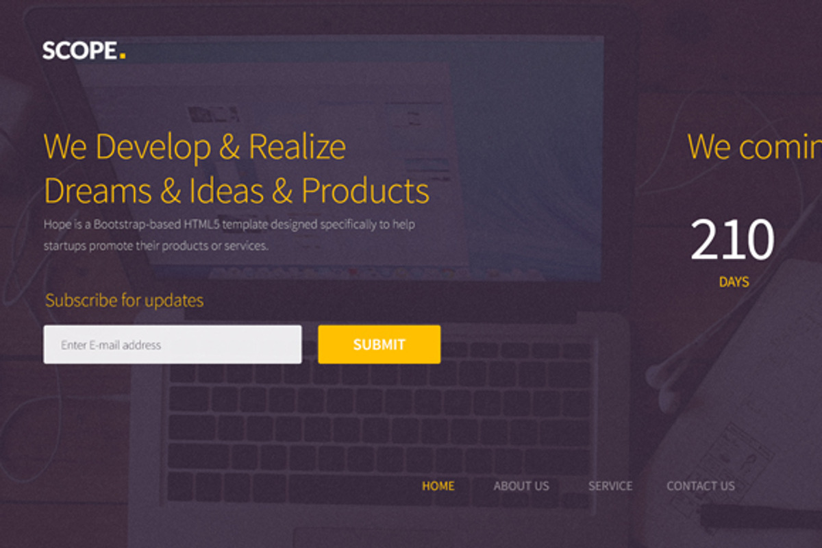 Scope – Maintenance Template, a Landing Page Template by PsdBooster