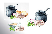 Mushrooms. Watercolor collection, a Food Illustration by Daria Ustiugova (Thumbnail 5 of 7)