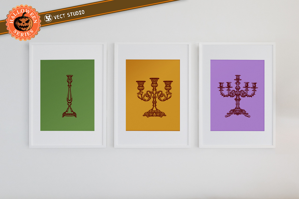 12 Candelabra Halloween Stamp Brush, a Brush Add-On by vectstudio (Photo 5 of 10)