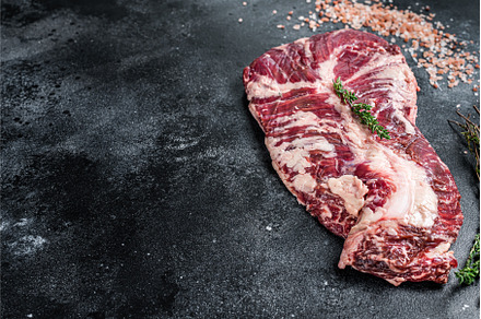 Hanger or onglet raw beef meat steak