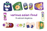 Asian food products, snacks set, a Food Illustration by Good Studio (Thumbnail 1 of 6)