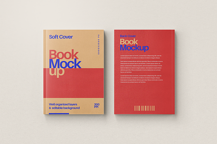 Soft Book Cover Mockup, an Advertising Mockup by Xtrahive