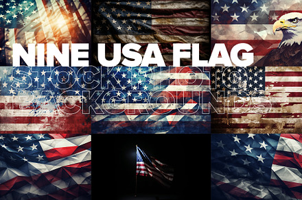 9 USA Flag Background Stock Photos