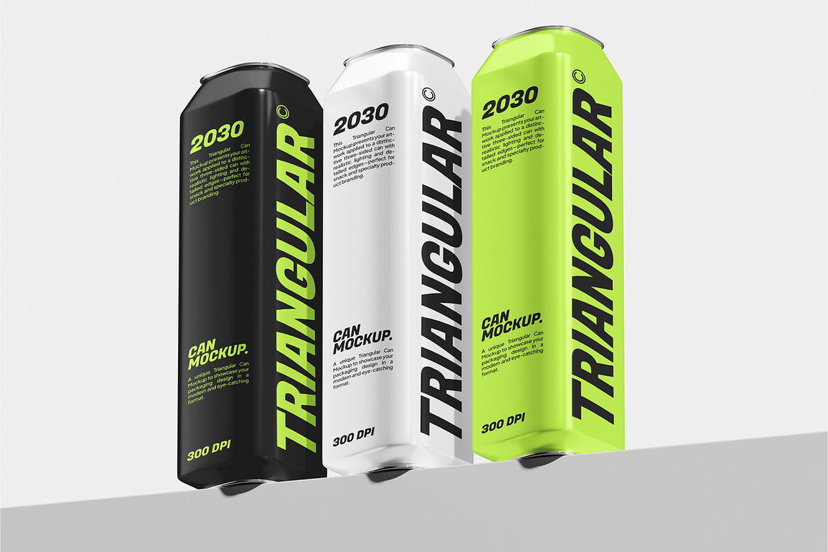 Triangular Can Mockup, a Product Mockup by Unerispace (Photo 2 of 5)