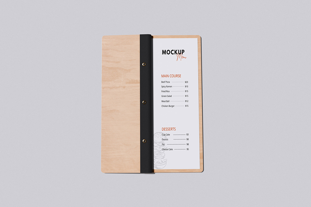Menu Mockup, an Object Graphic by graphicstory (Photo 2 of 4)