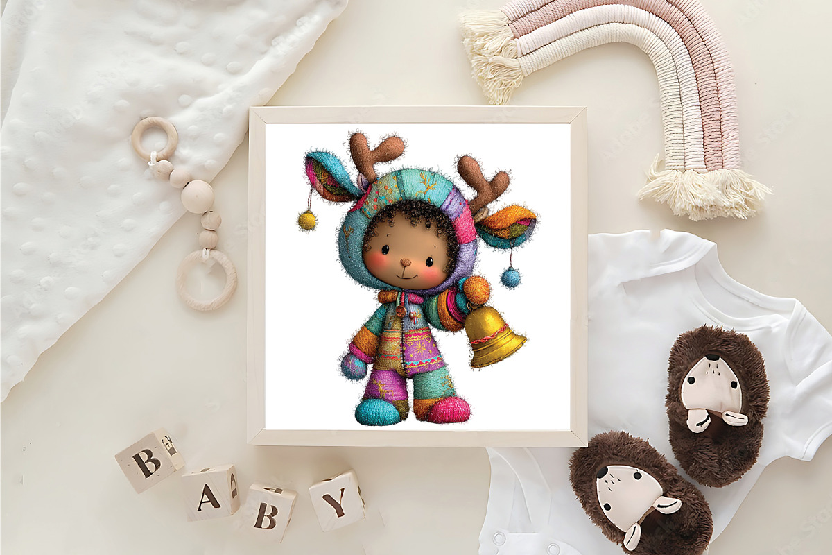Whimsical Christmas Baby Kid Clipart, an Illustration by CraftArtStudio (Photo 6 of 6)