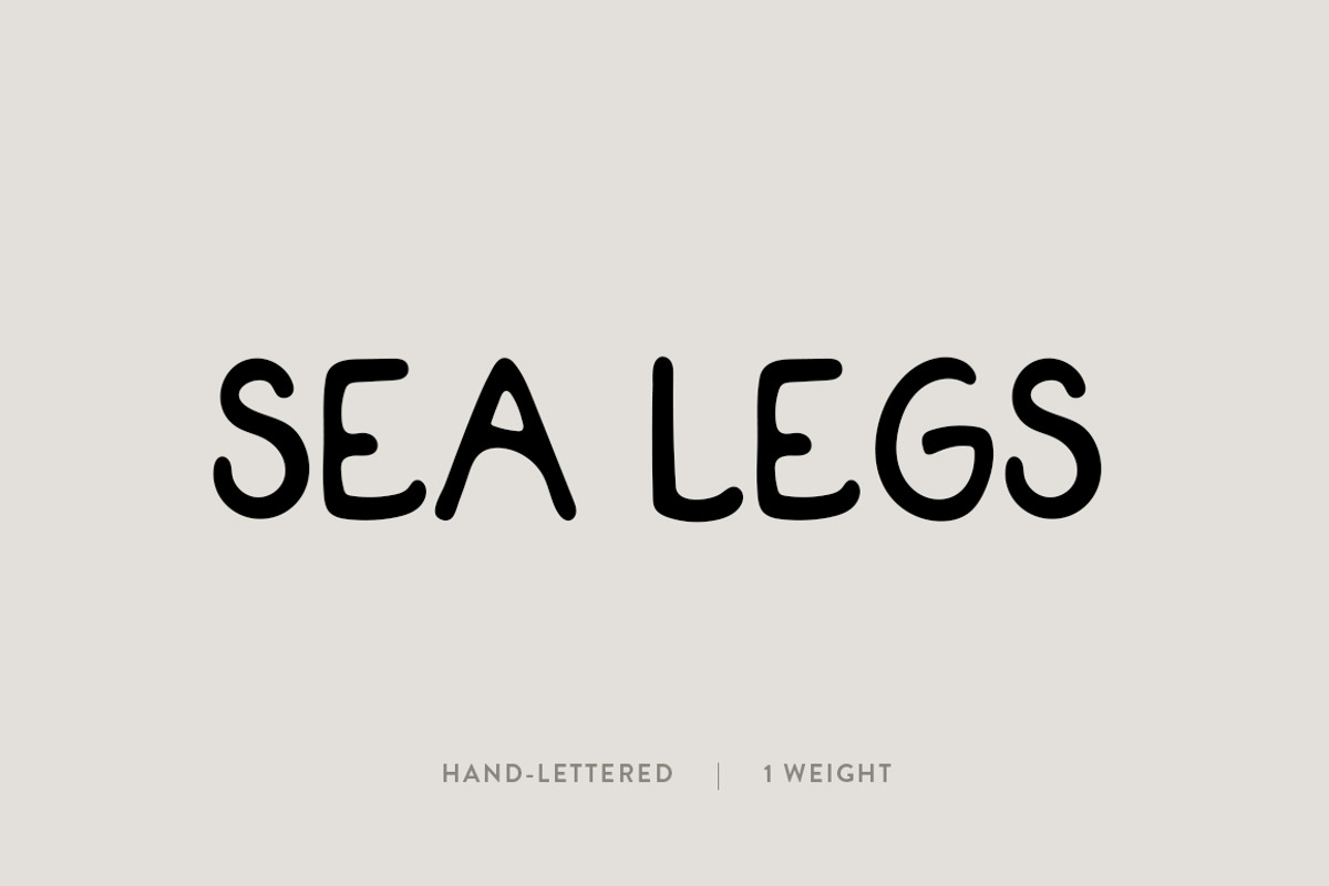 Sea Legs: A Hand-Lettered Font, a Sans Serif Font by Britt Fabello (Photo 1 of 6)