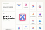 3D Network & Communication Icons, an Emoji Icon by River Visual (Thumbnail 1 of 5)