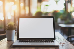 Blank screen on a laptop computer, a Photo by Pavel_design