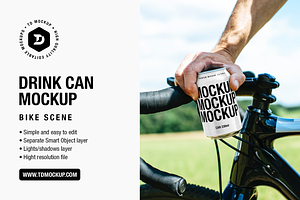 Drink Can Mockup - Bike Scene