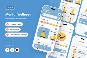 Hening - Mental Wellness Mobile App, an App Template by productype1