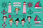 Digital Clipart Sailor Girl, a Person Illustration by Cozy Cat Design (Thumbnail 2 of 3)