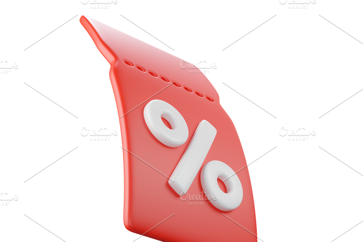 Flying red 3D discount coupon, an Object 3D Model by Hannet (Photo 3 of 7)