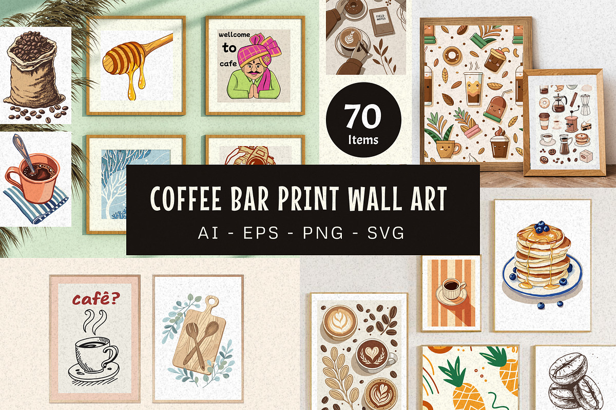Coffee Wall Art Print, a Wallpaper Graphic by Helospace (Photo 1 of 10)