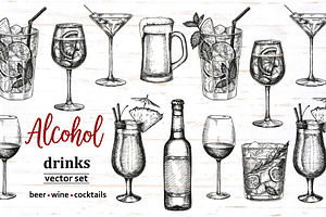 Cocktails and alcohol drinks