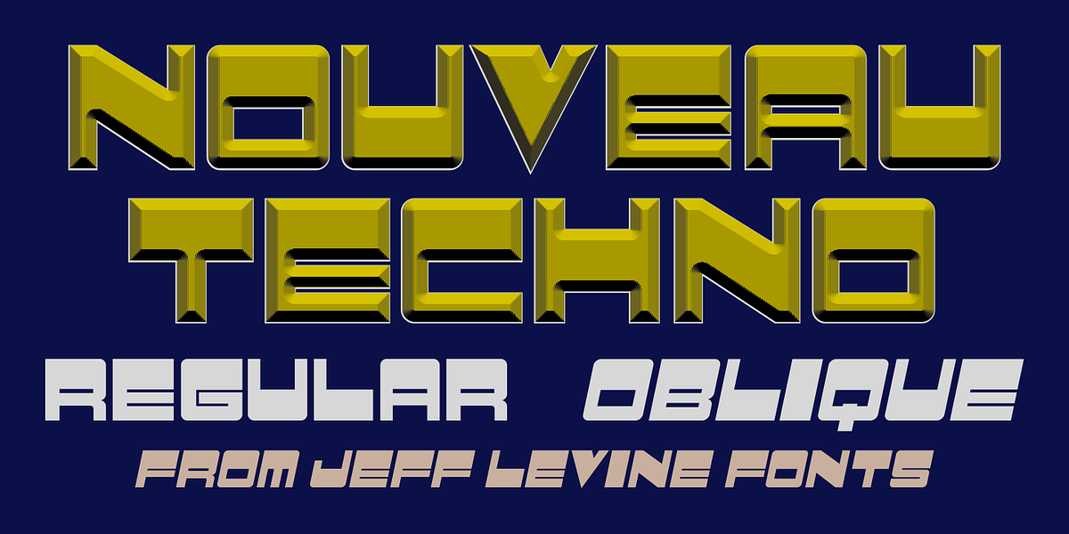 Nouveau Techno JNL, a Font by Jeff Levine Fonts (Photo 1 of 5)