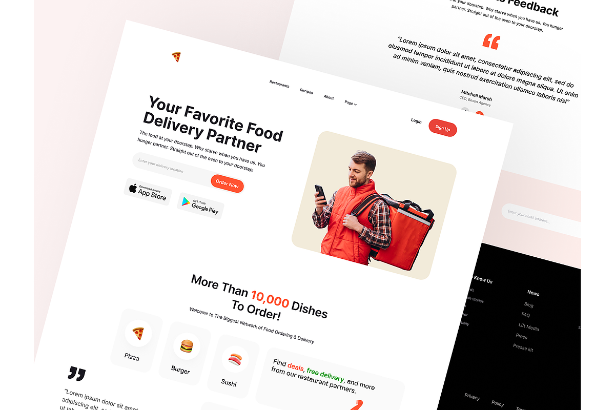 Food Delivery Website UI Kit, an UI Kit Template by DjectStudio (Photo 2 of 4)