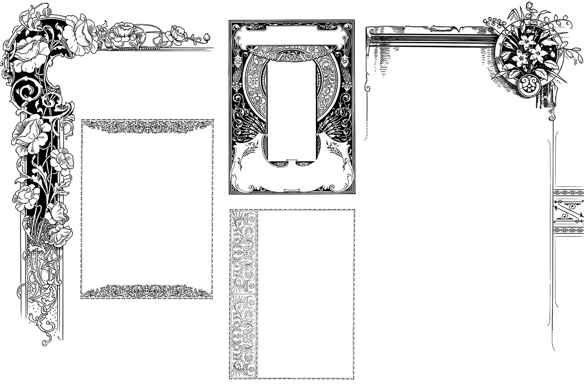Rustic Vintage Border Pack, a Decorative Illustration by Century Library