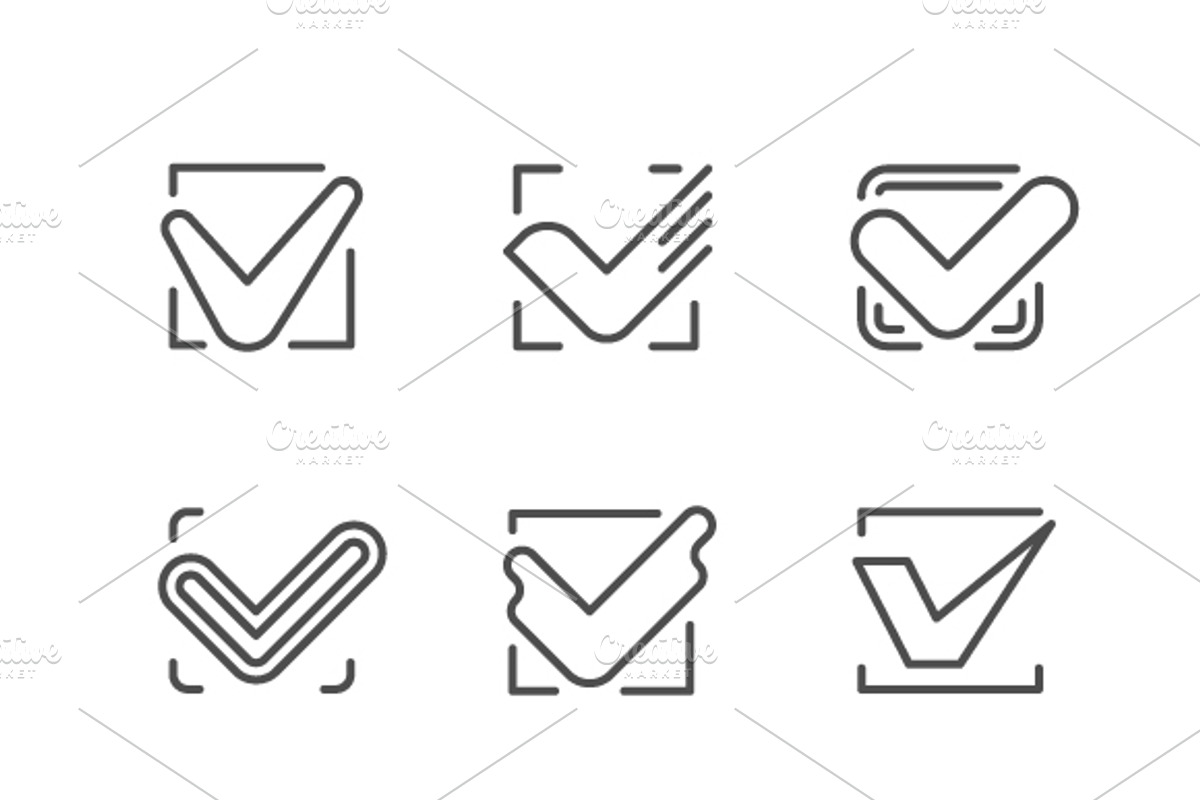 Set line icons of check mark, an Outline Icon by motorama (Photo 1 of 2)