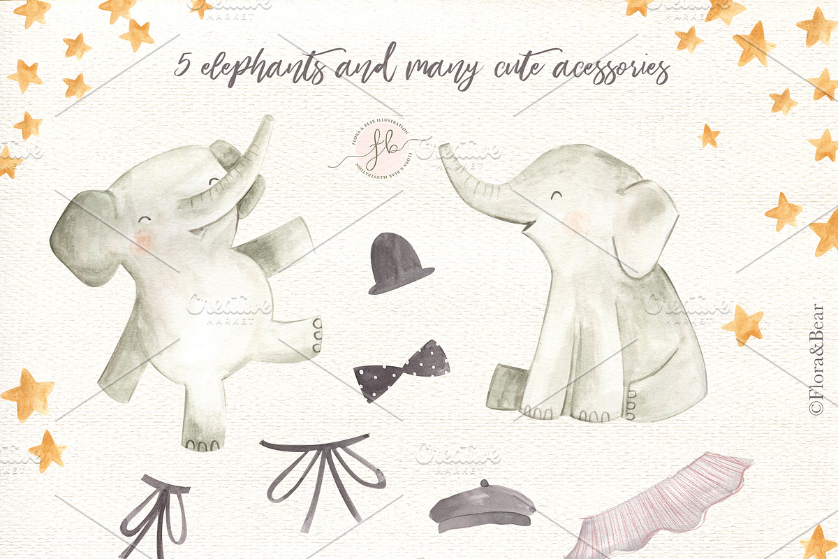 Baby Elephants, an Animal Illustration by Flora+Bear (Photo 3 of 6)