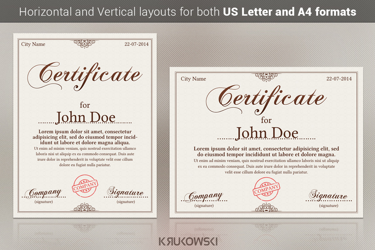 Certificate Template, a Stationery Template by Krukowski Graphics (Photo 1 of 3)