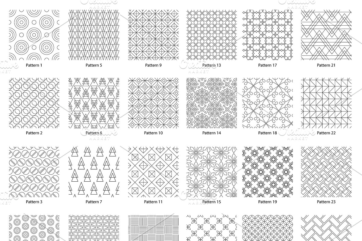 Lines & Shapes - 24 patterns, a Pattern Graphic by Wild Rose