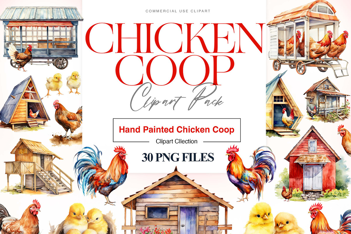 Chicken Coop Clipart, Baby Chick PNG, an Animal Illustration by BrushstrokeArtGB (Photo 1 of 9)