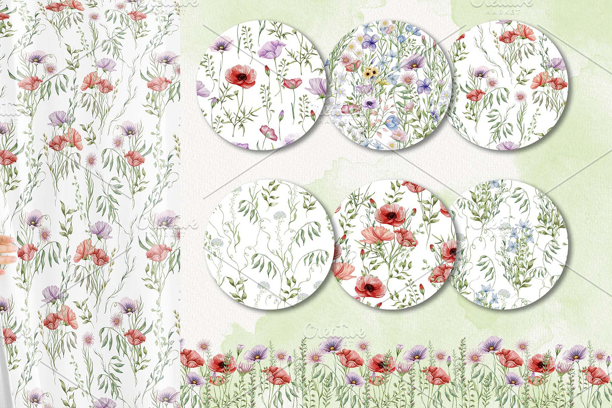 Watercolor Wildflowers Botanical Set, a Decorative Illustration by BarvArt (Photo 19 of 22)