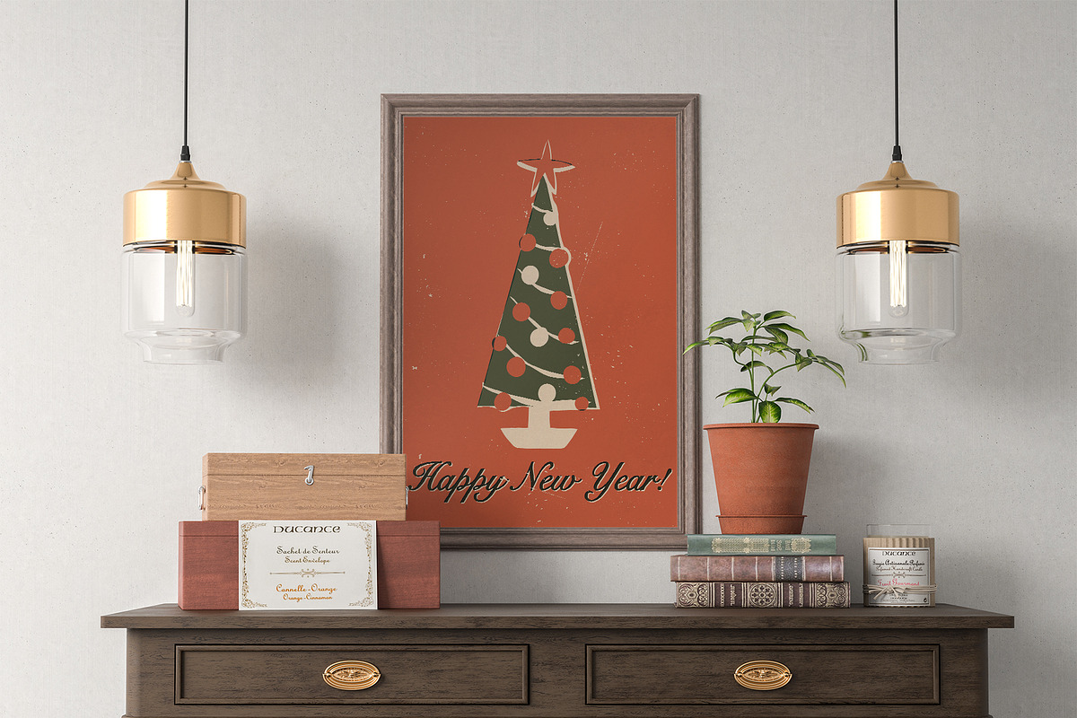 Happy Holidays set: retro edition, a Decorative Illustration by Paper Cherry (Photo 18 of 21)