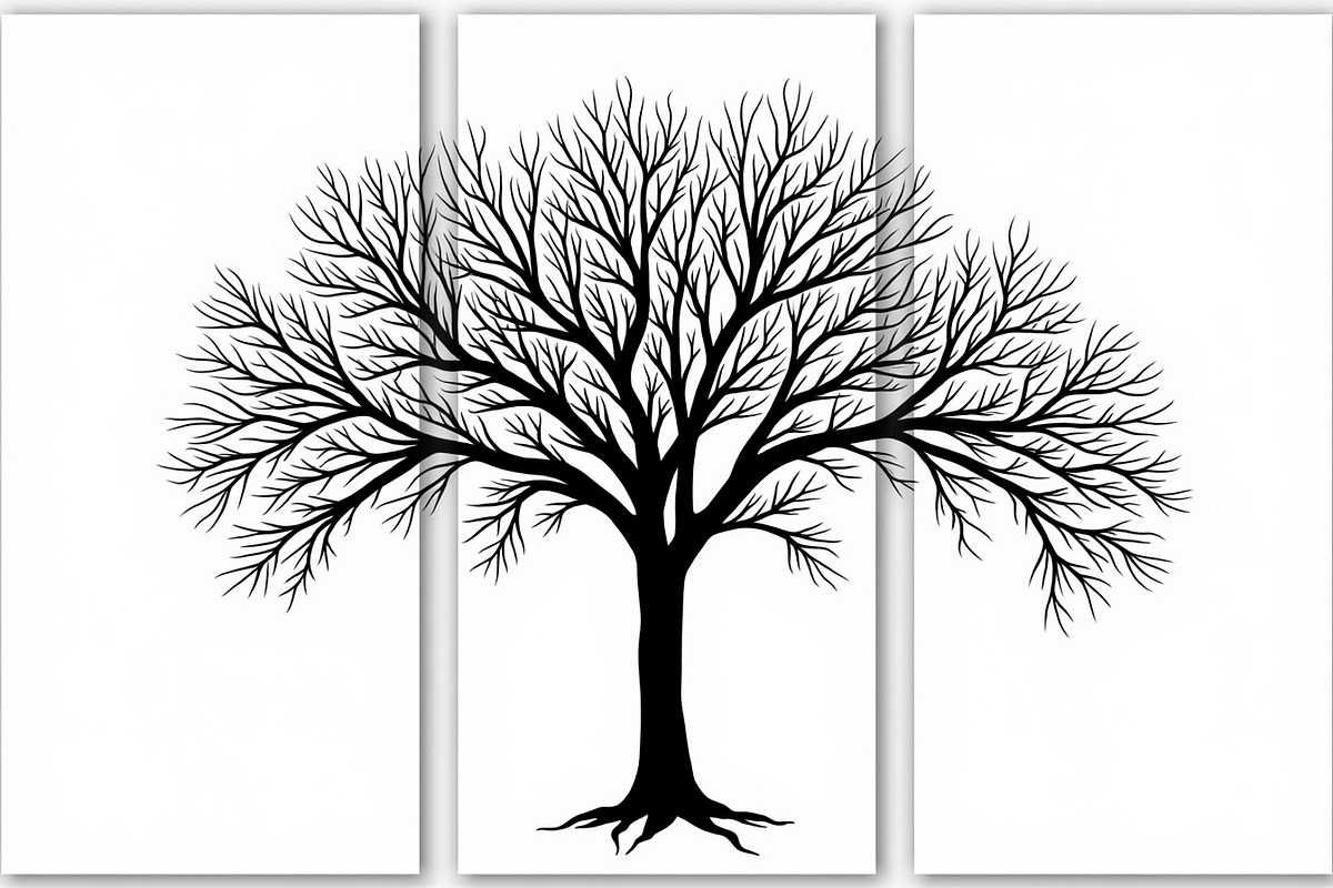 Multi-Panel Tree Silhouette Laser Cu, an Object Graphic by BIPLOB EXPERT (Photo 7 of 11)