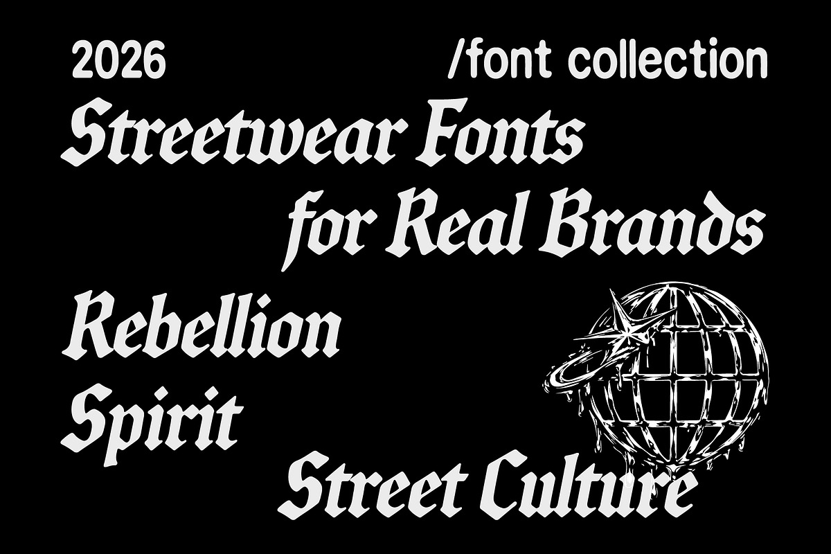 Authentic Streetwear - Font Bundle, a Blackletter Font by Edignwn Type (Photo 3 of 11)