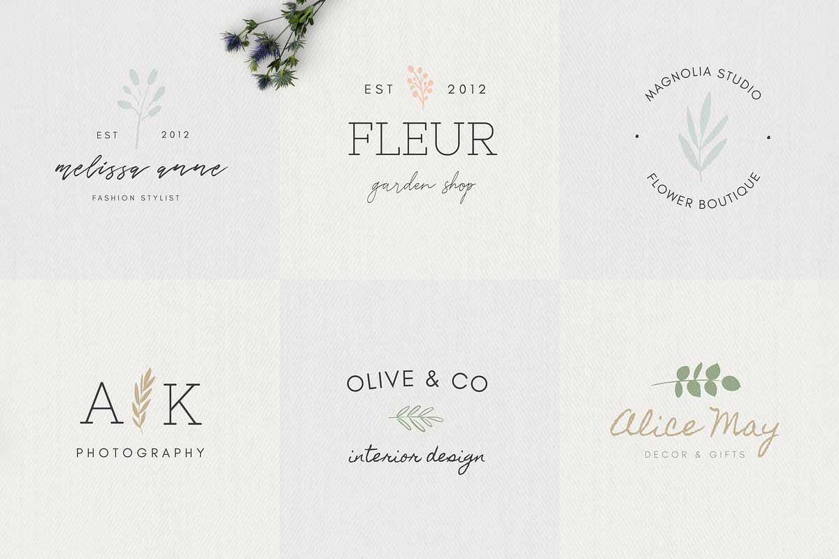 Rustic Feminine Logo Kit + BONUS, a Branding & Logo Template by ClementineCreative (Photo 2 of 12)