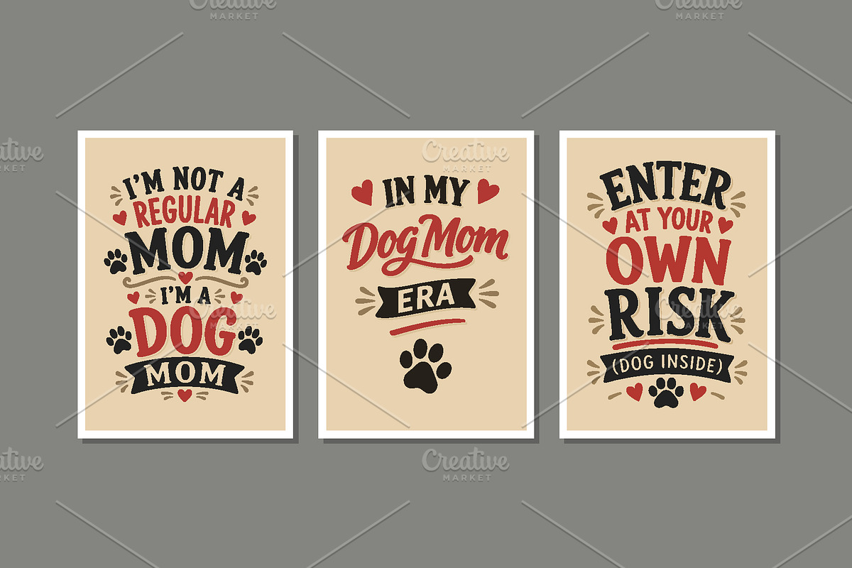 15 Vintage Dog Mom Quote Posters, a Poster Template by C Design Studio (Photo 8 of 10)