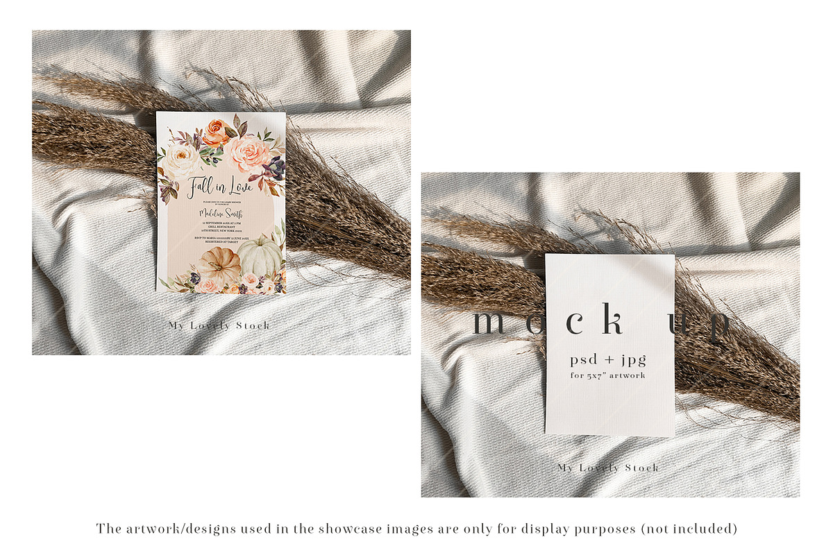 Pampas Grass Boho Invitation Mock Up, a Print Template by My Lovely Stock (Photo 2 of 3)