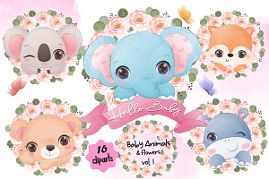 Cute Baby Animals & Flowers Vol.01