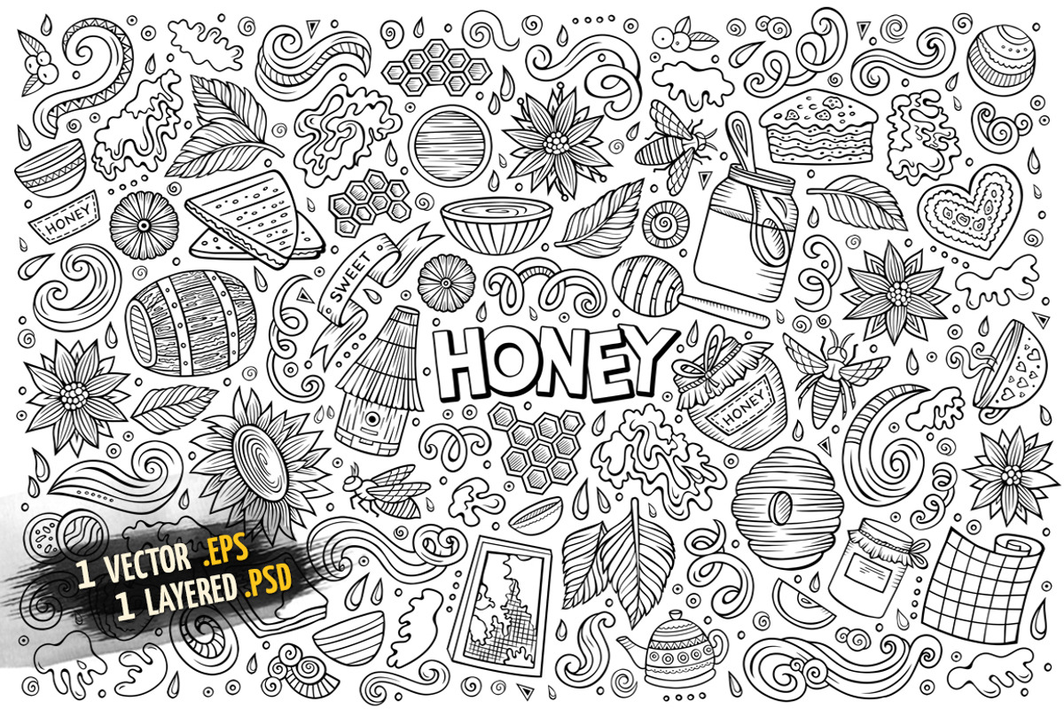 Honey Objects & Symbols Set, an Object Graphic by BALABOLKA (Photo 3 of 4)