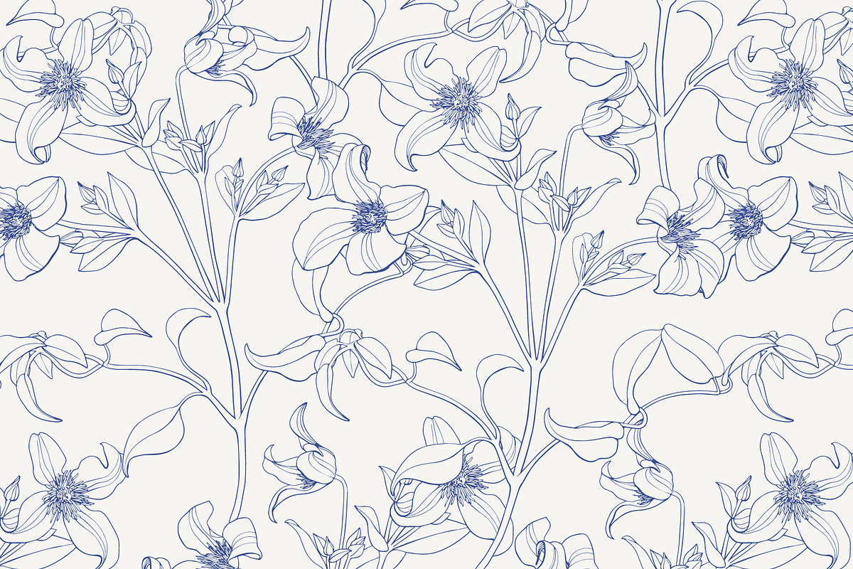Line Art Vintage Seamless Patterns, a Pattern Graphic by ON_lineart_store (Photo 6 of 10)