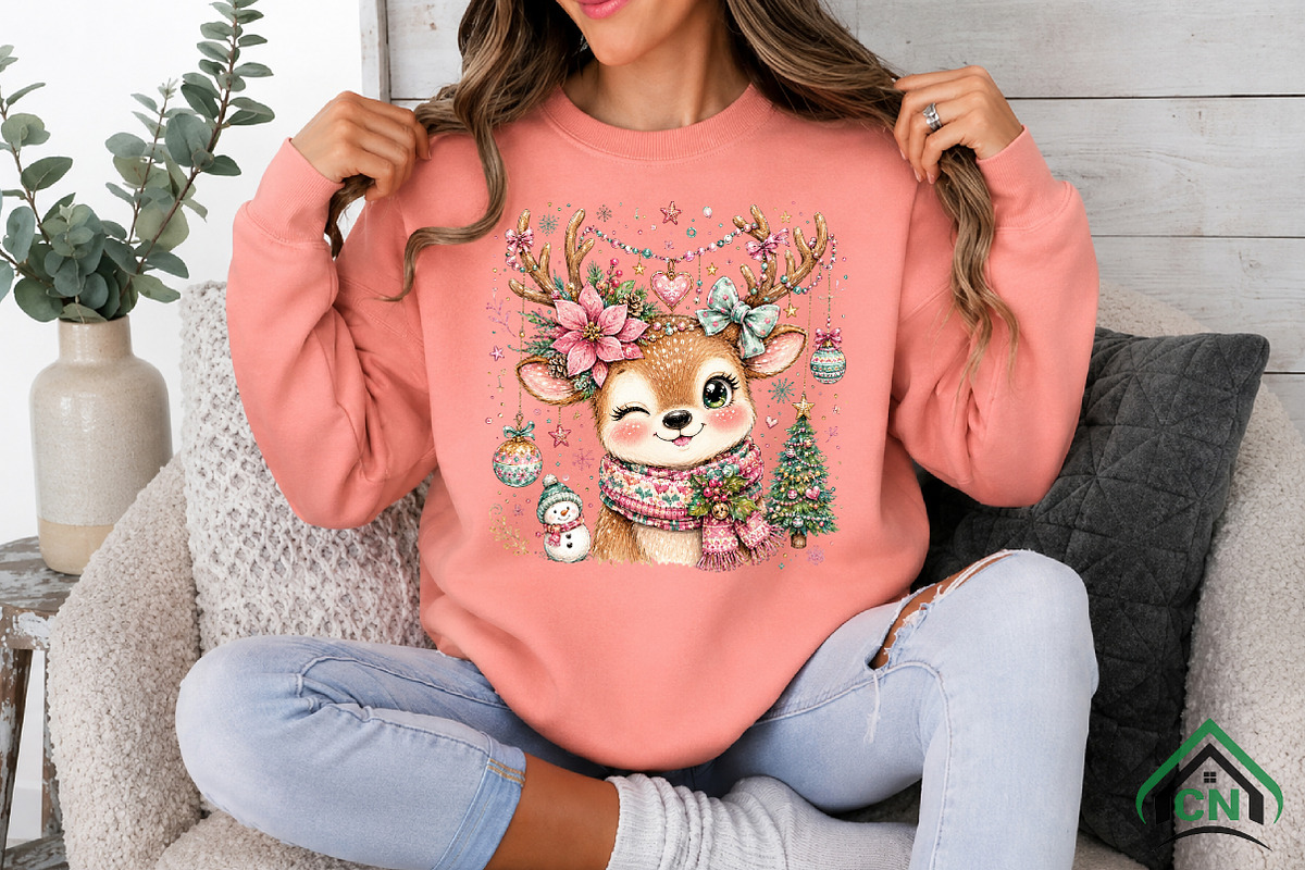 Whimsical Christmas Deer PNG, a Seasonal Illustration by Craft Nest (Photo 2 of 6)