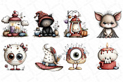 Whimsical Halloween Clipart Bundle, an Illustration by DreamPrint404 (Thumbnail 4 of 6)