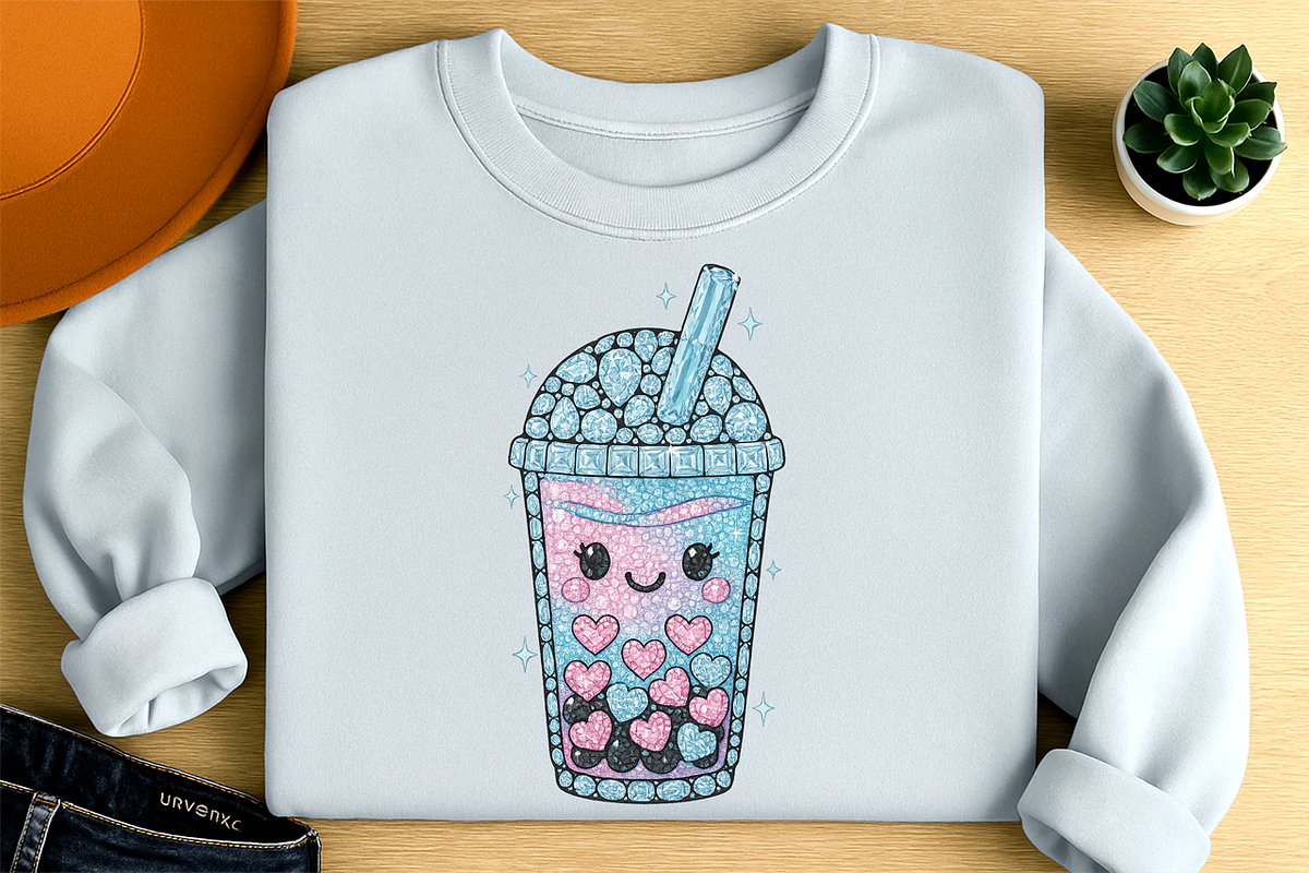 Faux Rhinestone Kawaii Boba PNG, a Food Illustration by Craftsbeefy (Photo 3 of 6)